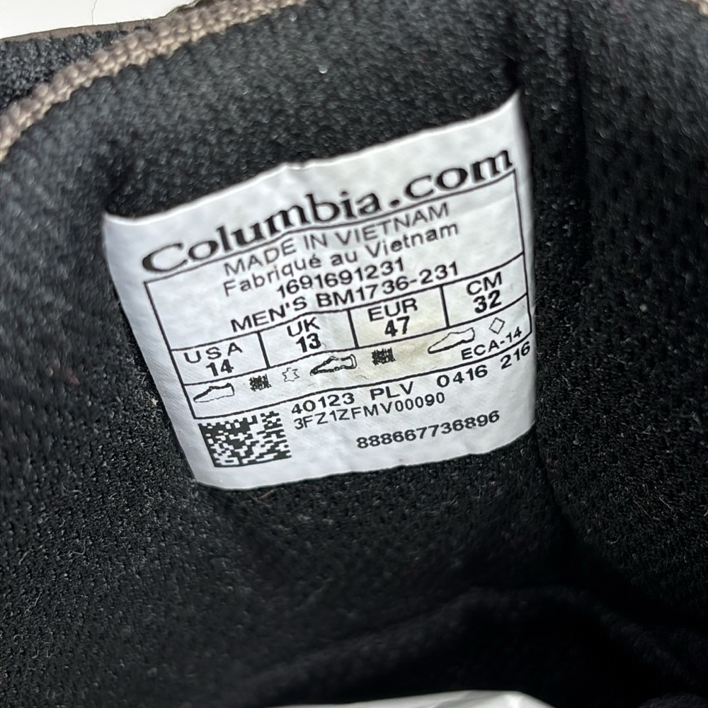 COLUMBIA PLAINS BUTTE MID WATERPROOF HIKING SHOES SIZE 14 EXCELLENT CONDITION - Picture 6 of 9